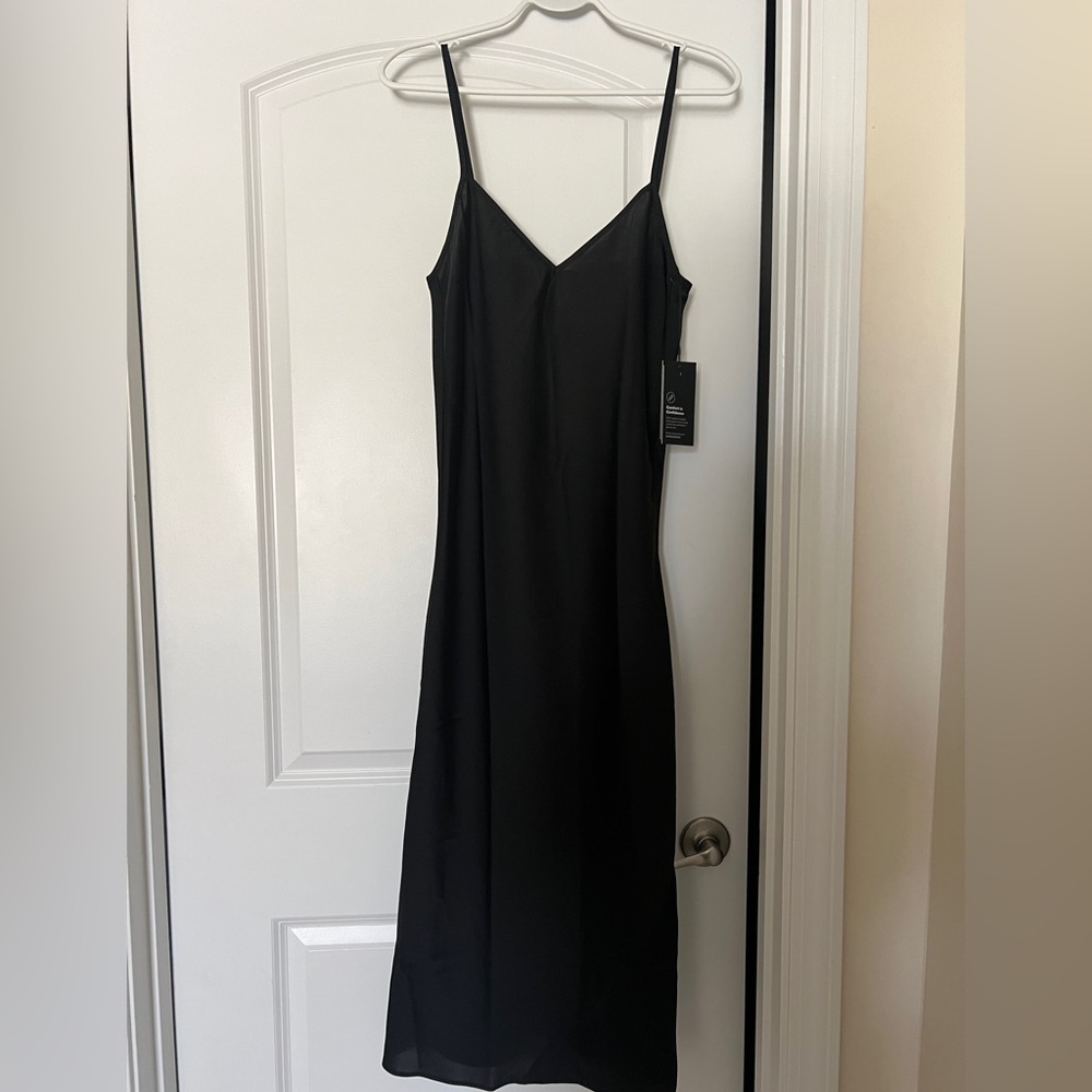 Black slip dress from Knix